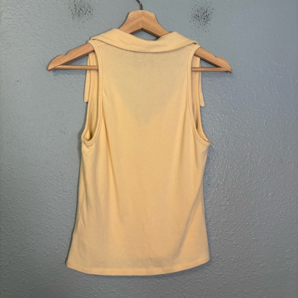 Reformation Austine Knit Polo Tank Top Butter Yellow - Picture 7 of 10